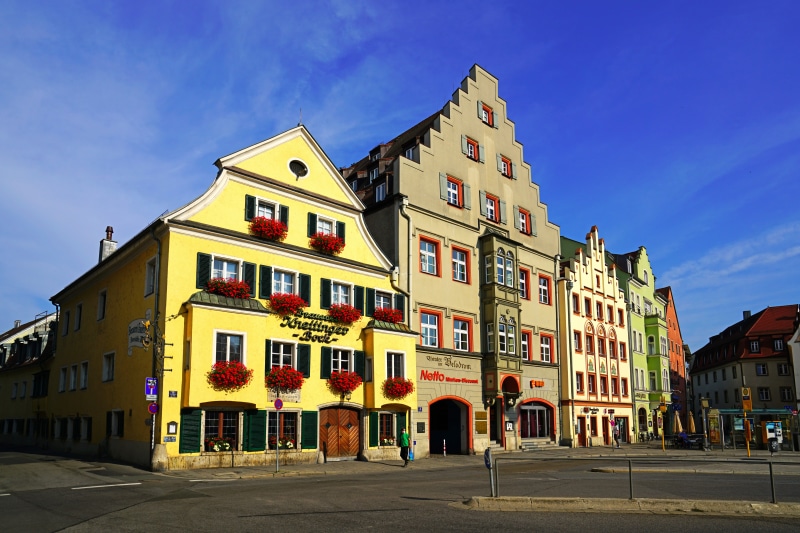 Regensburg, Germany Town Square with Colorful Houses