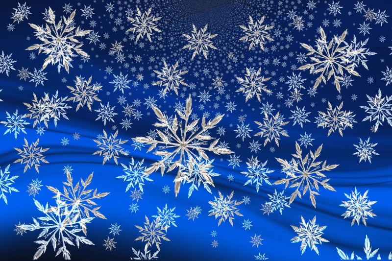 Snowflakes on a Blue Texture