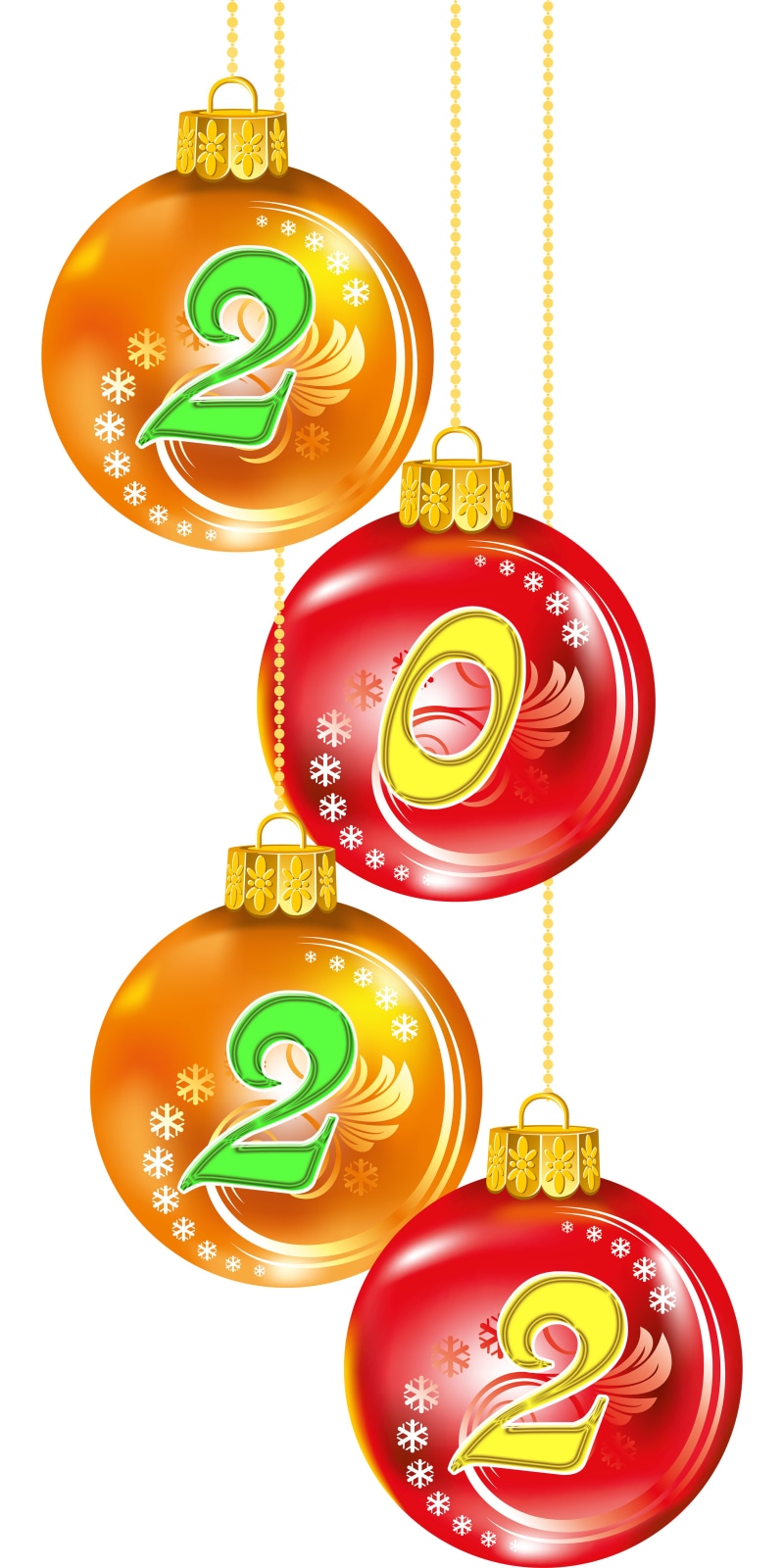 Christmas ornaments with numbers 2022