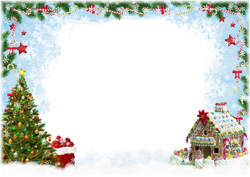 Christmas Tree and Gingerbread House Template