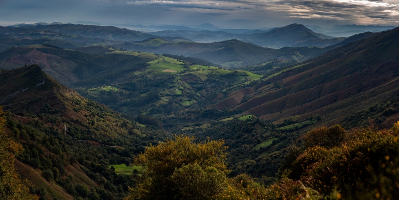 Panorama of Cantabria Mountains in Spain