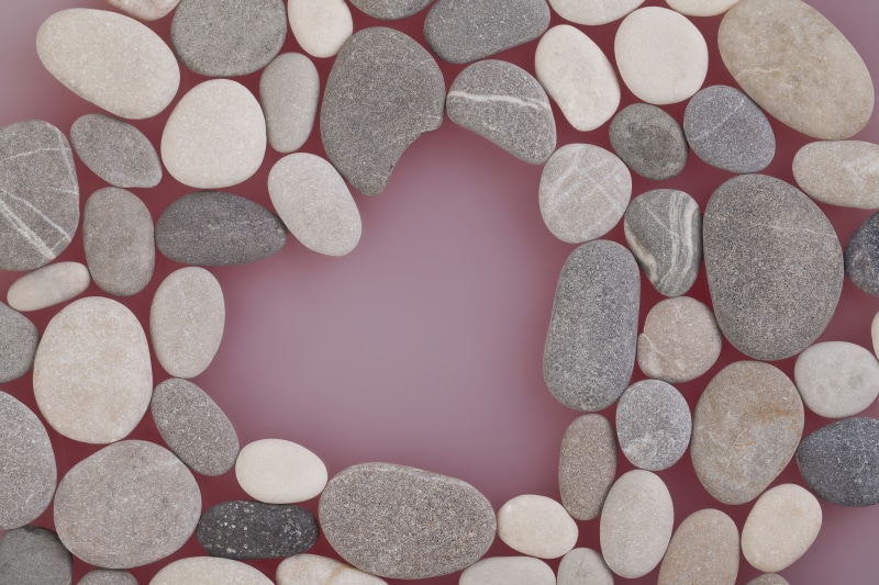 Heart shape made of stones