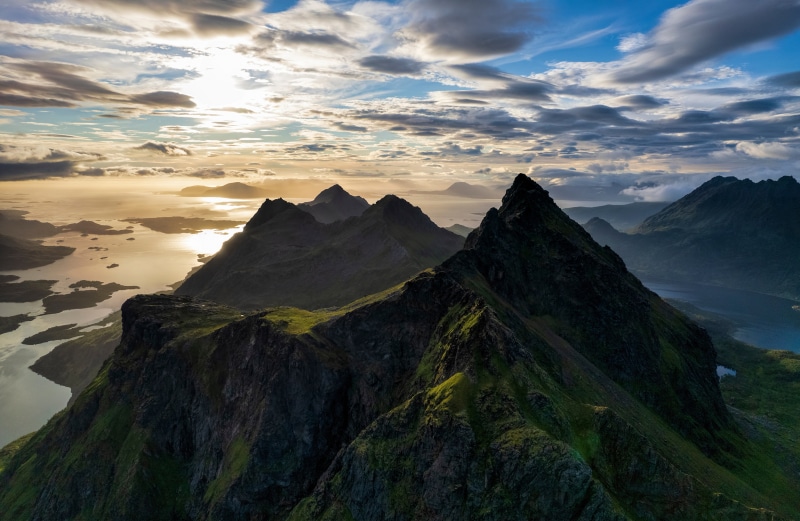 4K Norway Mountains Lofoten Clouds