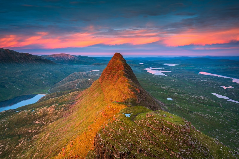 4K Suilven Scotland Mountains from Above