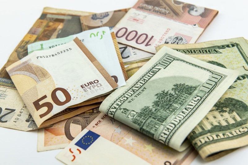 Euro and US Dollar Banknotes