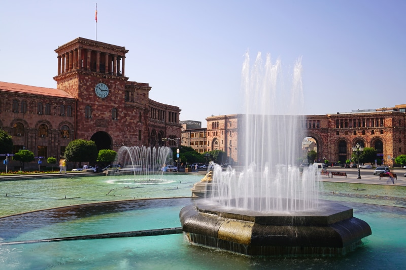Republic Square, Yerevan, Armenia with Fountains