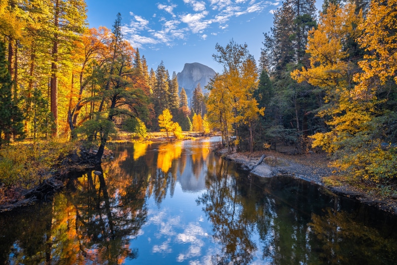 Yosemite National Park in Autumn with Half Dome
