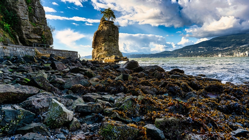 Siwash Rock in Stanley Park, Vancouver, Canada