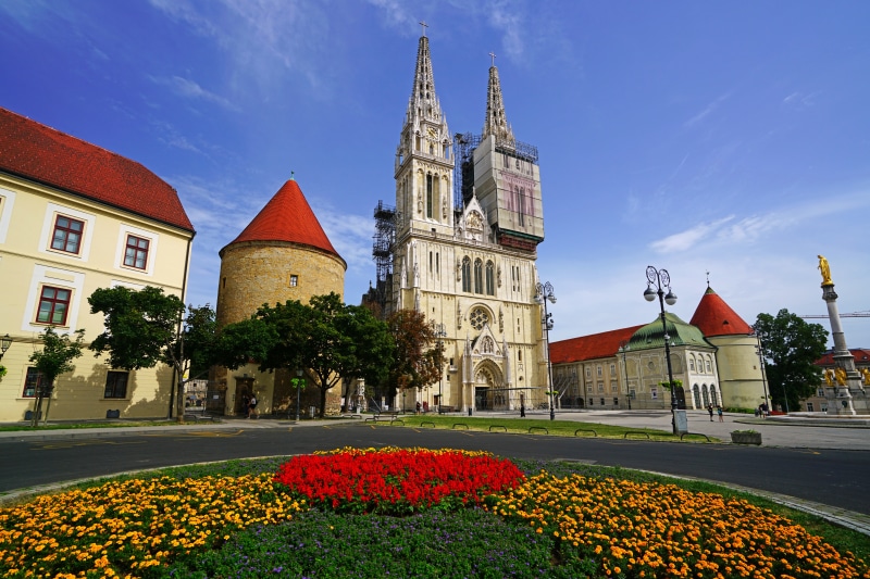 Zagreb Cathedral and Tower in Croatia