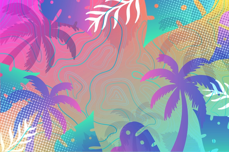 Abstract Tropical Palm Tree Foliage Texture