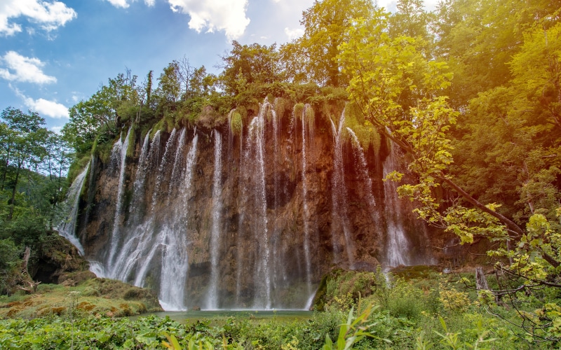 4K Plitvice Lakes National Park Croatia Waterfalls
