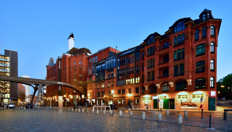 Stilwerk building and bridge in Hamburg, Germany