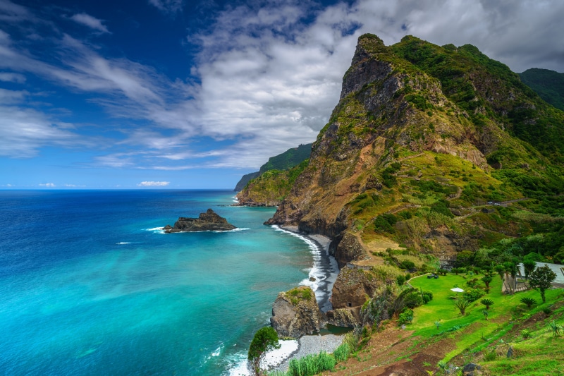 Madeira Coastline with Dramatic Cliffs and Ocean