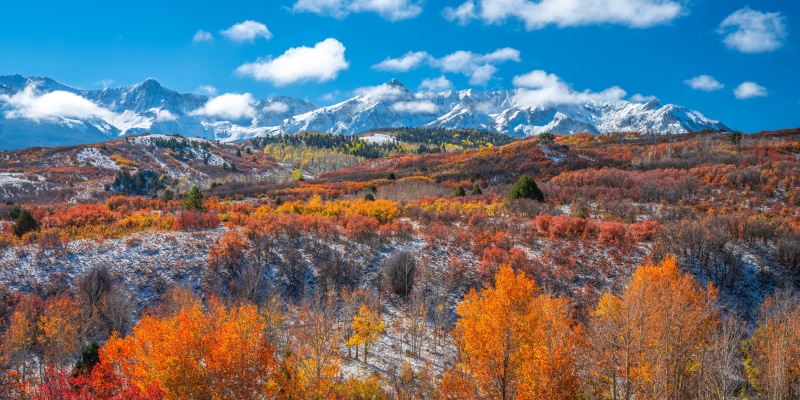 Dallas Divide Mountains Panorama in Autumn