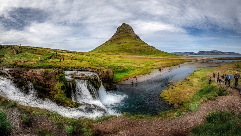 Kirkjufell Mountain and Waterfall in Iceland