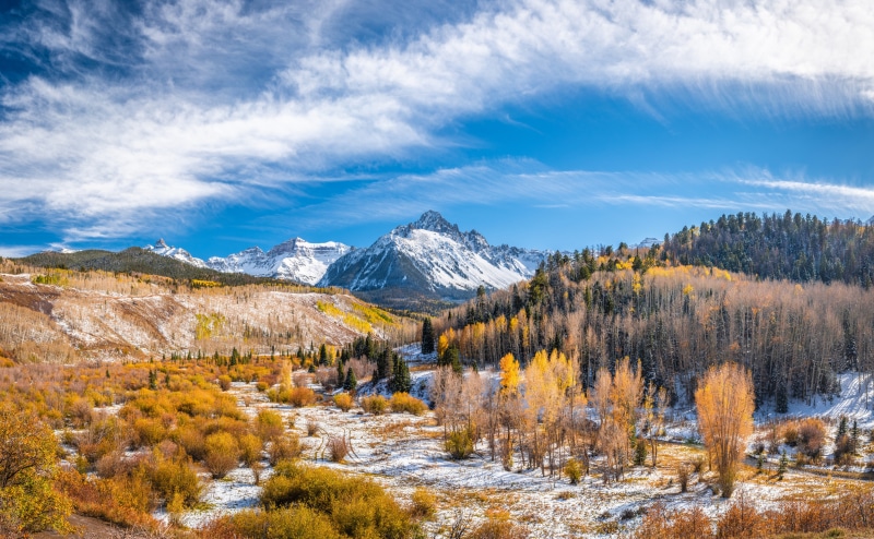 Mount Sneffels in Autumn with Snow, USA