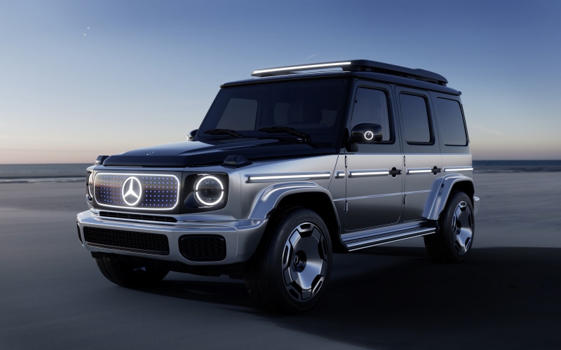 Mercedes-Benz Concept EQG SUV on a beach