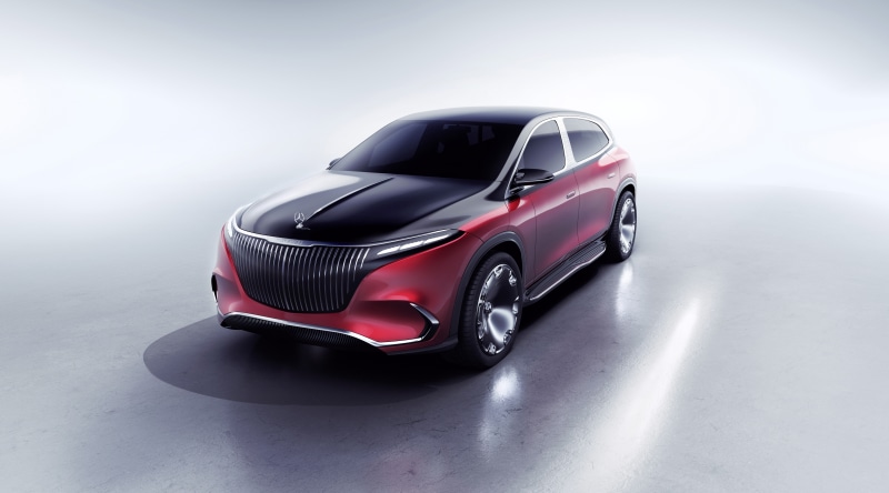 Concept Mercedes-Maybach EQS SUV in Red
