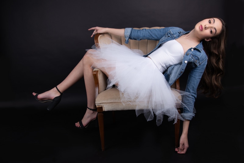4K Marie-Soleil Ethier in a Tutu and Denim Jacket