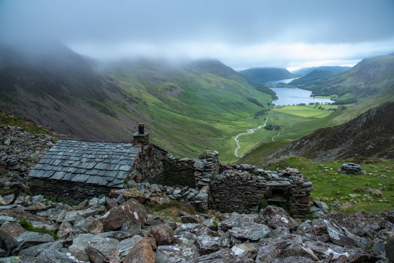 Warnscale Bothy ruins in the Lake District, England