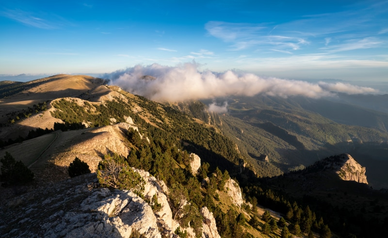 Mountains in Catalonia, Spain with Clouds