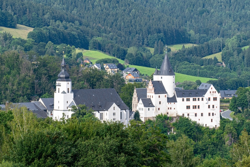 Schwarzenberg Castle and Church in Saxony, Germany