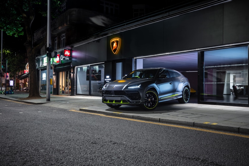 Lamborghini Urus Graphite Capsule at night