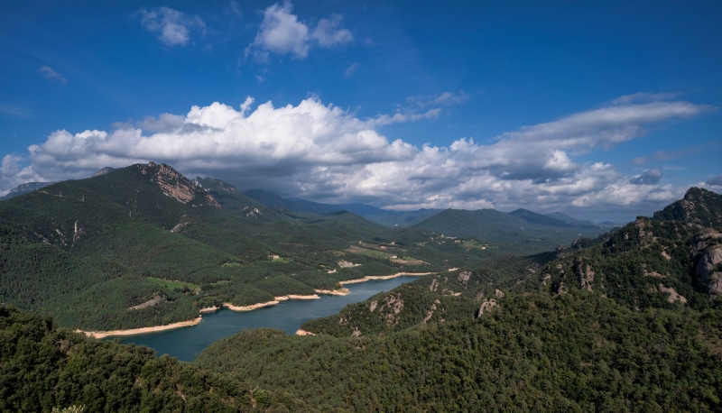Mountains and Reservoir in Catalonia, Spain