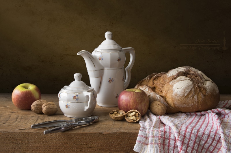 Still Life with Kettle, Bread, Apples, and Walnuts