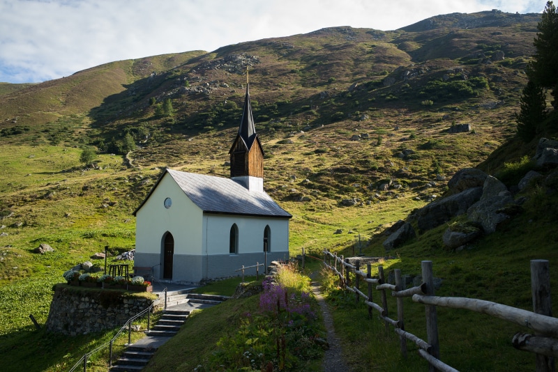 Church in Arosa, Switzerland Alps