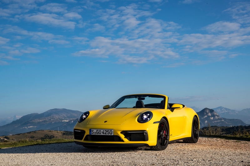 Yellow 2021 Porsche 911 Carrera GTS Cabriolet