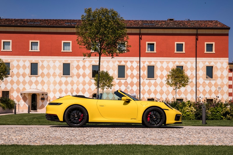 Yellow 2021 Porsche 911 Carrera GTS Cabriolet