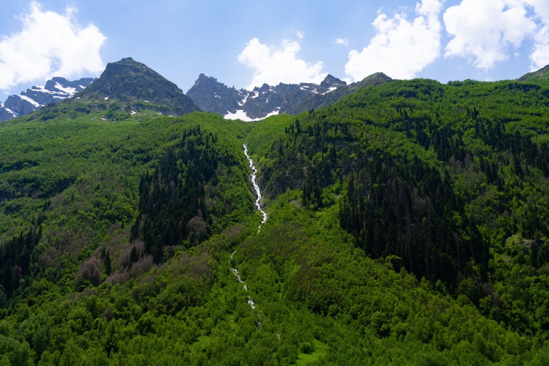 4K Karachay-Cherkessia Russia Mountains River