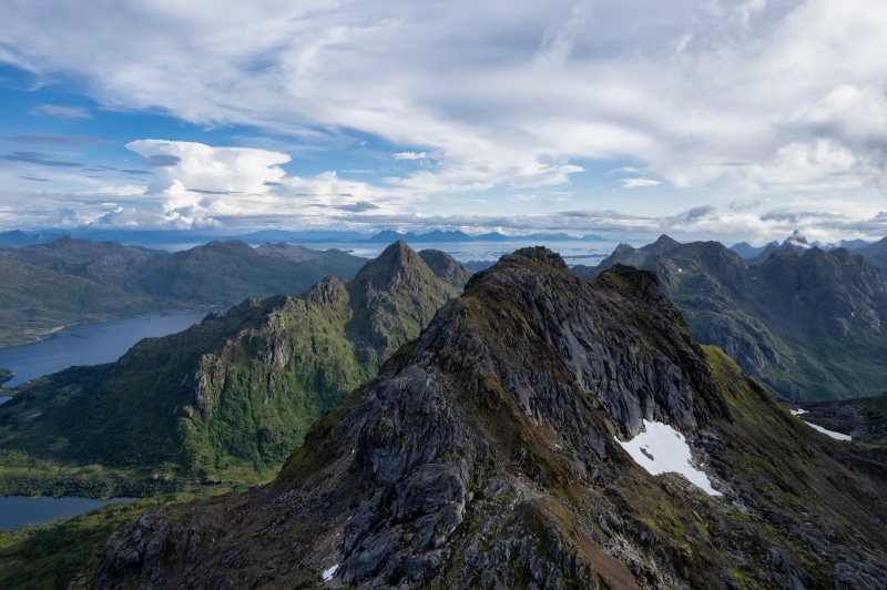 Mountains and Fjords in Lofoten, Norway