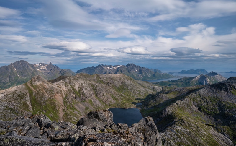 Mountains and Fjords in Lofoten, Norway