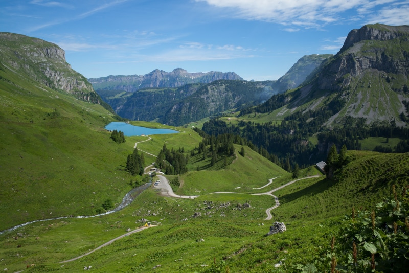 Muotathal, Switzerland: Mountains and Lake in the Alps