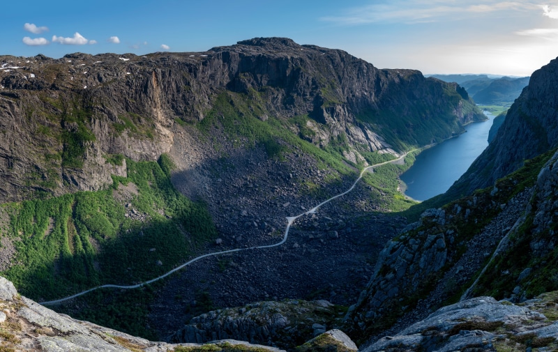Gloppedalsura Norway Mountains Fjord Road
