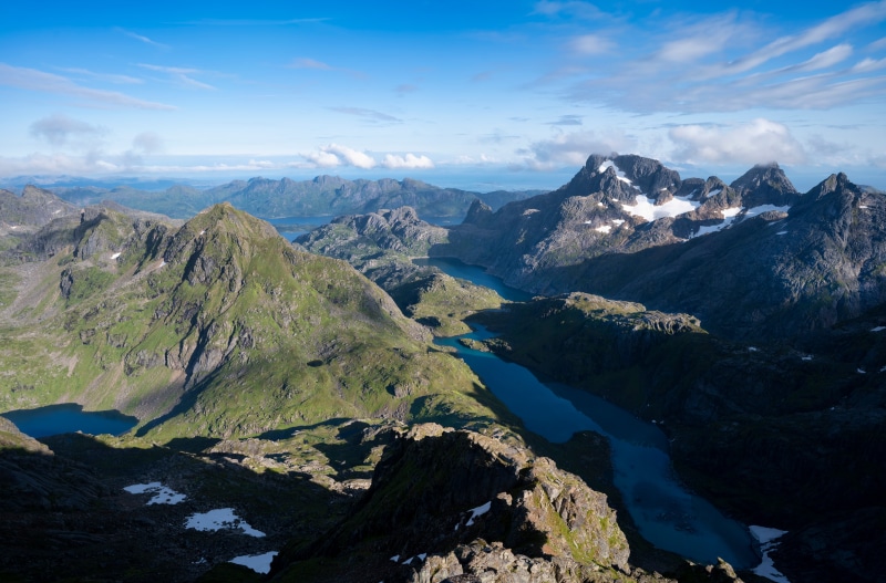 Mountains and Fjords in Lofoten, Norway