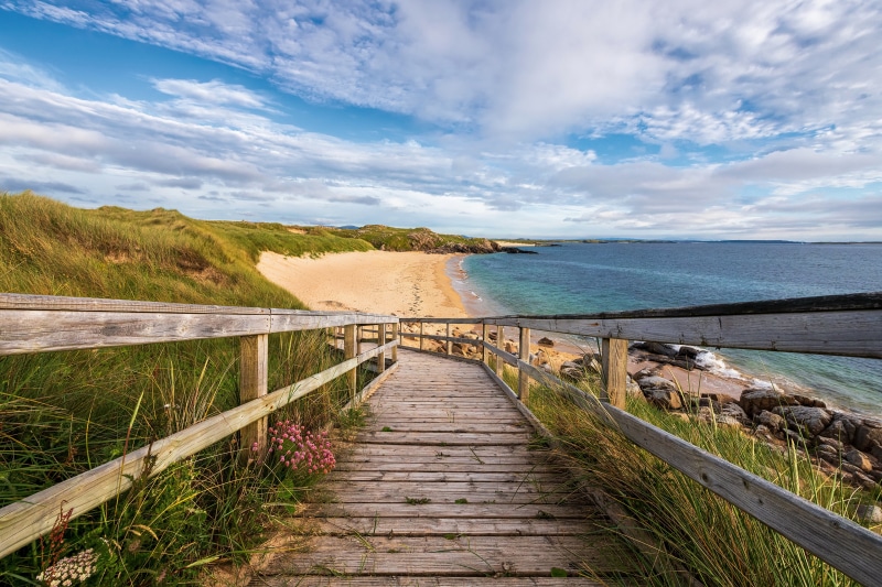 Glassagh Beach Ireland Coast with Wooden Boardwalk