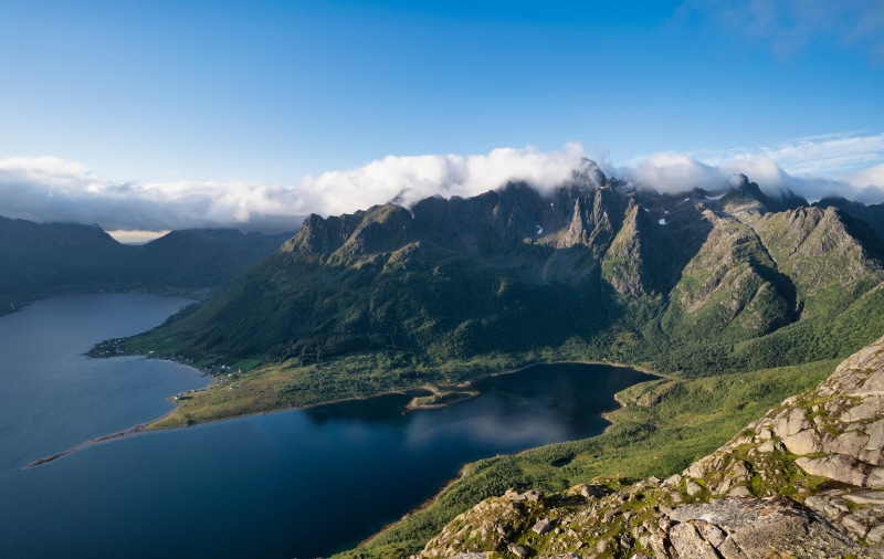 Mountains and Fjords in Lofoten, Norway