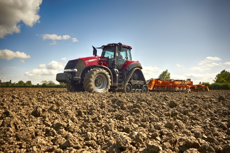 Case IH Magnum 380 RowTrac CVX tractor plowing a field