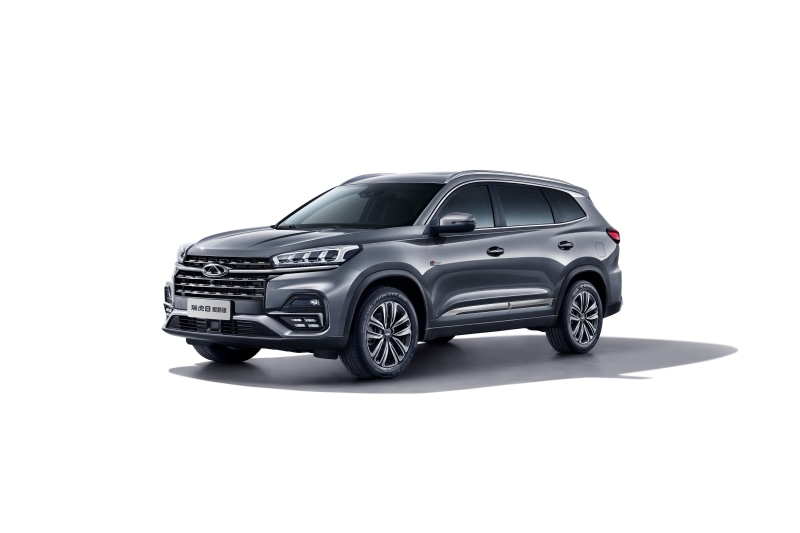 Grey Chery Tiggo 8 (T18) Crossover on White Background