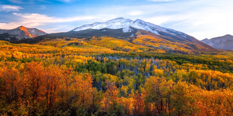 Autumn Mountains and Trees at Kebler Pass, USA