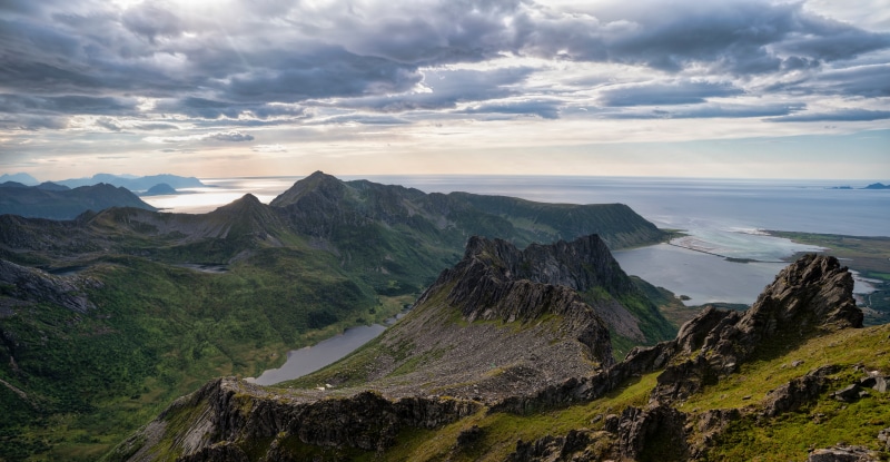 Lofoten Mountains and Coastline in Norway