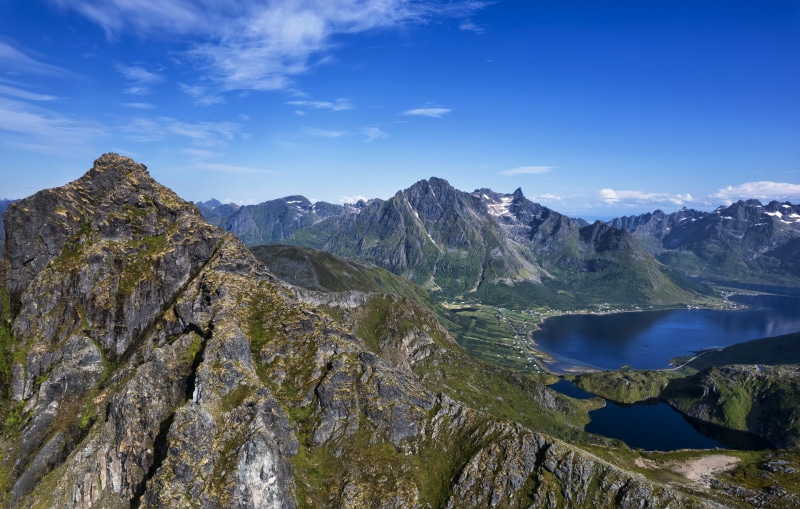 Mountains and Fjord in Lofoten, Norway
