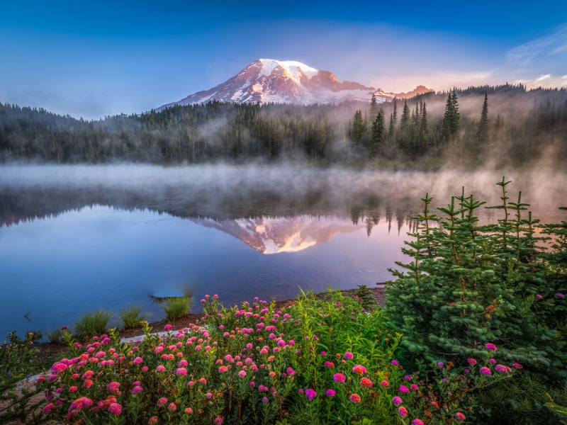 Mount Rainier National Park Lake Reflection