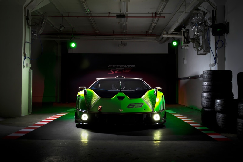 4K Lamborghini Essenza SCV12 Front View in Garage
