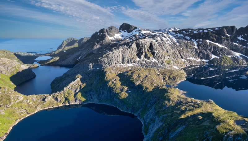 Mountains and Lakes in Reine, Lofoten, Norway