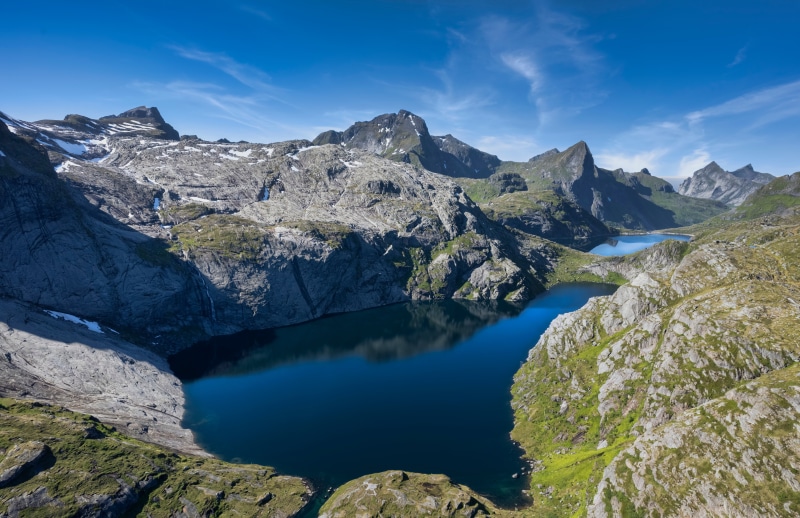 Lofoten Mountains and Lakes in Norway