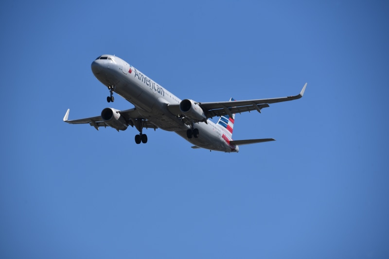 American Airlines Airbus A321 airplane landing